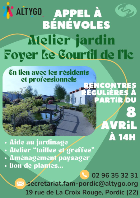 Appel à bénévoles - Atelier Jardin au Foyer Le Courtil de l'Ic